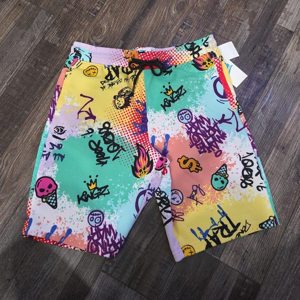 Colorful Graphic Athletic Shorts
